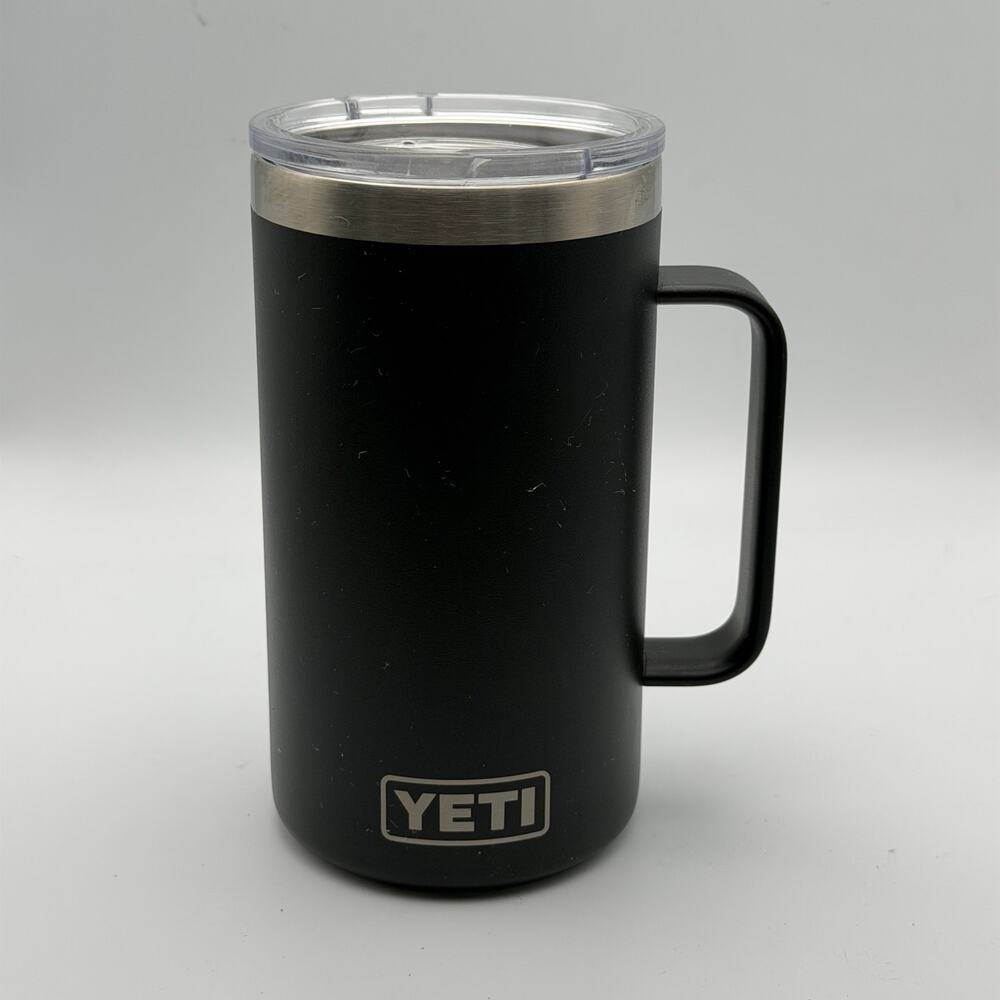 YETI Rambler 24oz Mug 360-degree welded handle Black with Merch Logo